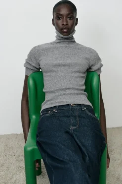 Sale JERSEY PUNTO CUELLO SUBIDO Mujer Cárdigan / Jerséis|Punto