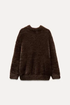 Outlet JERSEY PUNTO EFECTO PELO BROCHES Mujer Cárdigan / Jerséis|Punto