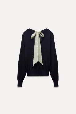 Discount JERSEY PUNTO FINO LAZO CONTRASTE Mujer Cárdigan / Jerséis|Punto