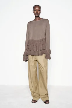 Sale JERSEY PUNTO FINO VOLANTES Mujer Cárdigan / Jerséis|Punto