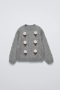 Niños ZARA 1½ - 6 Años·Punto|6 - 18 Meses·Punto<JERSEY PUNTO FLORES BORDADAS
