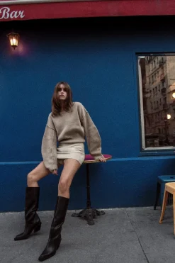 Outlet JERSEY PUNTO LISO MANGA VOLUMEN Mujer Cárdigan / Jerséis|Punto