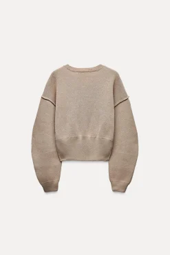 Outlet JERSEY PUNTO LISO MANGA VOLUMEN Mujer Cárdigan / Jerséis|Punto