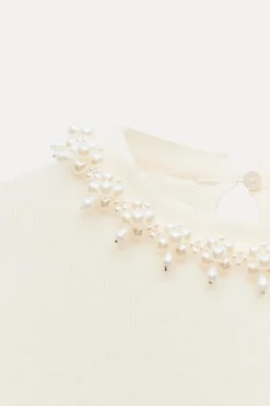 Fashion JERSEY PUNTO LISO PERLAS Mujer Cárdigan / Jerséis|Punto