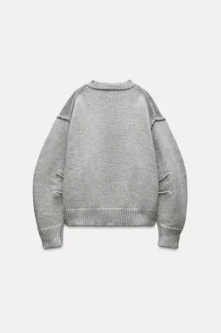 Outlet JERSEY PUNTO MANGA PLIEGUES Mujer Cárdigan / Jerséis|Punto