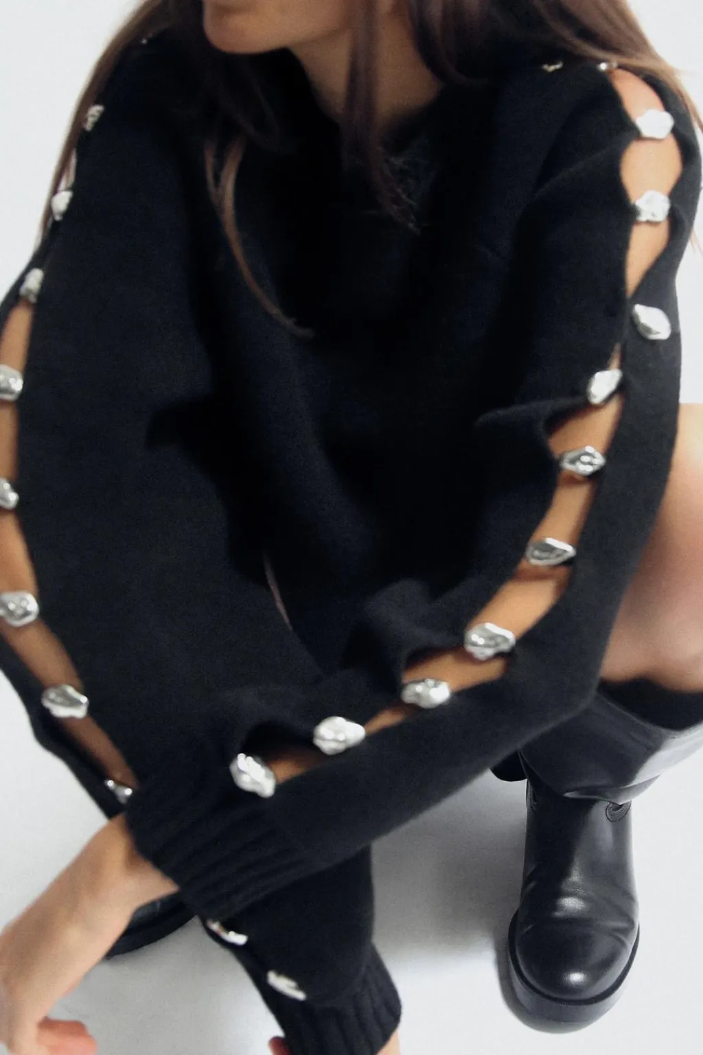 Outlet JERSEY PUNTO MANGAS BOLAS Mujer Cárdigan / Jerséis|Punto