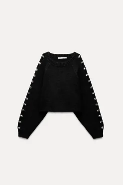 Outlet JERSEY PUNTO MANGAS BOLAS Mujer Cárdigan / Jerséis|Punto