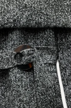 Online JERSEY PUNTO OFF SHOULDER CINTURÓN Mujer Cárdigan / Jerséis|Punto