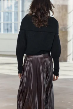 New JERSEY PUNTO OFF SHOULDER CON ALPACA Mujer Cárdigan / Jerséis|Punto