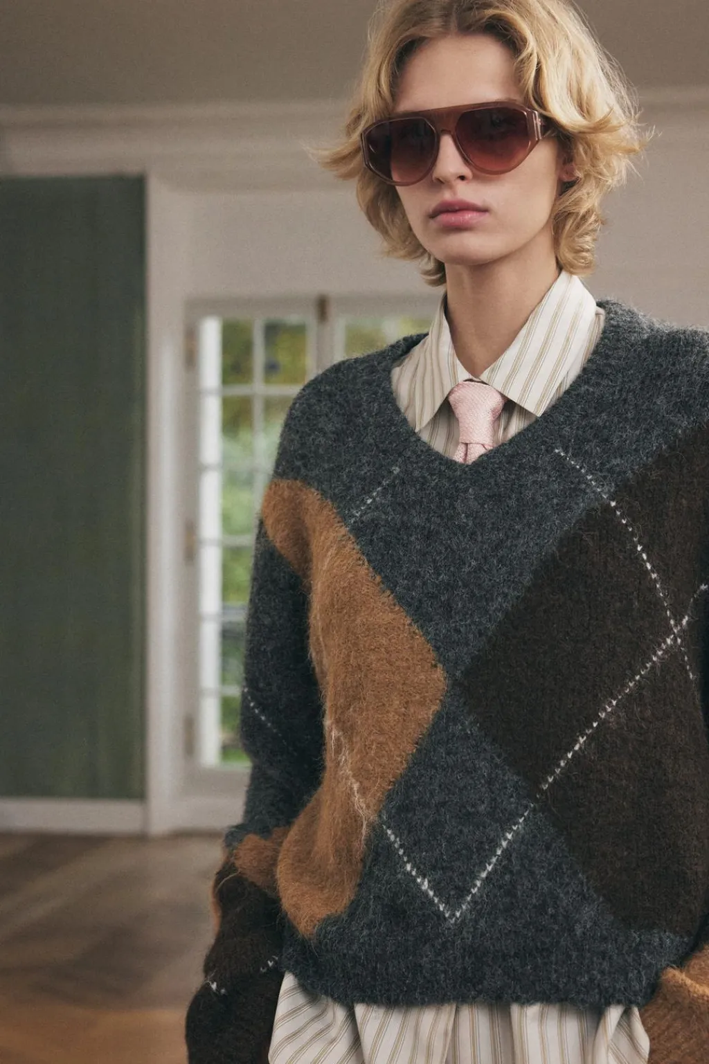 Online JERSEY PUNTO ROMBOS Mujer Cárdigan / Jerséis|Punto