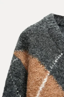 Online JERSEY PUNTO ROMBOS Mujer Cárdigan / Jerséis|Punto