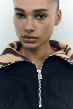 Outlet JERSEY PUNTO SOLAPA JACQUARD ANIMAL Mujer Cárdigan / Jerséis|Punto