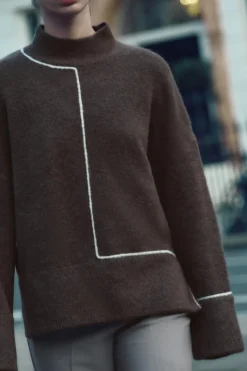 Hot JERSEY PUNTO VIVOS CONTRASTE Mujer Cárdigan / Jerséis|Punto