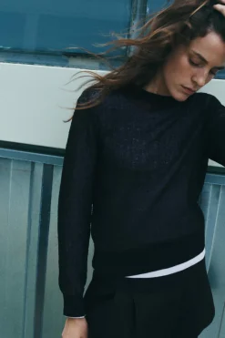 Clearance JERSEY SEMITRANSPARENTE PUNTO FINO Mujer Cárdigan / Jerséis|Punto