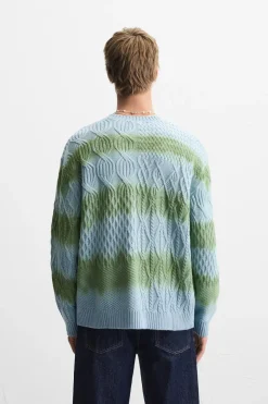 Fashion JERSEY TRENZAS ESTAMPADO SPRAY Hombre Jerséis / Chaquetas