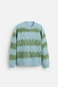 Fashion JERSEY TRENZAS ESTAMPADO SPRAY Hombre Jerséis / Chaquetas