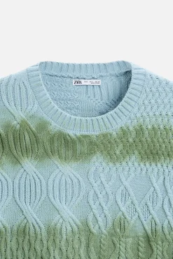 Fashion JERSEY TRENZAS ESTAMPADO SPRAY Hombre Jerséis / Chaquetas