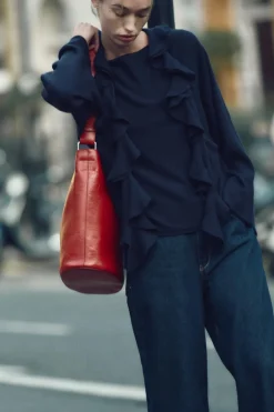 New JERSEY VOLANTE BUFANDA CON LANA Mujer Cárdigan / Jerséis|Punto