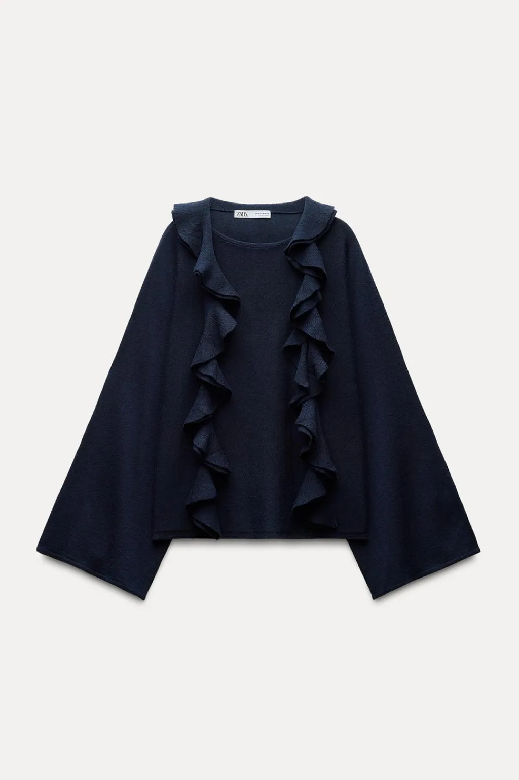 New JERSEY VOLANTE BUFANDA CON LANA Mujer Cárdigan / Jerséis|Punto