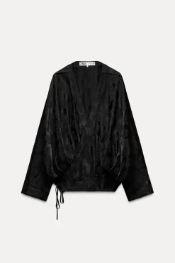 New KIMONO JACQUARD ZW COLLECTION Mujer Chaquetas / Cazadoras|Camisas / Blusas