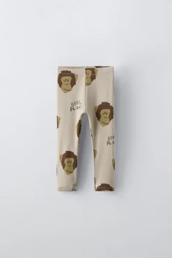 Niños ZARA 1½ - 6 Años·Pantalones|1½ - 6 Años·Leggings<LEGGING ESTAMPADO MONOS