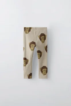 Niños ZARA 1½ - 6 Años·Pantalones|1½ - 6 Años·Leggings<LEGGING ESTAMPADO MONOS