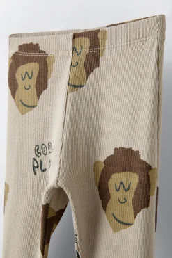 Niños ZARA 1½ - 6 Años·Pantalones|1½ - 6 Años·Leggings<LEGGING ESTAMPADO MONOS