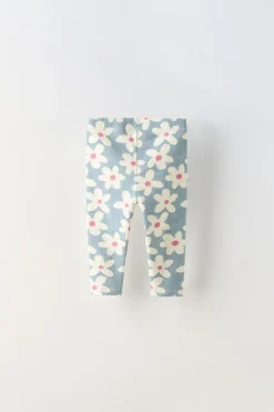 Niños ZARA 6 - 18 Meses·Conjuntos|6 - 18 Meses·Pantalones / Leggings<LEGGING RIB FLORES