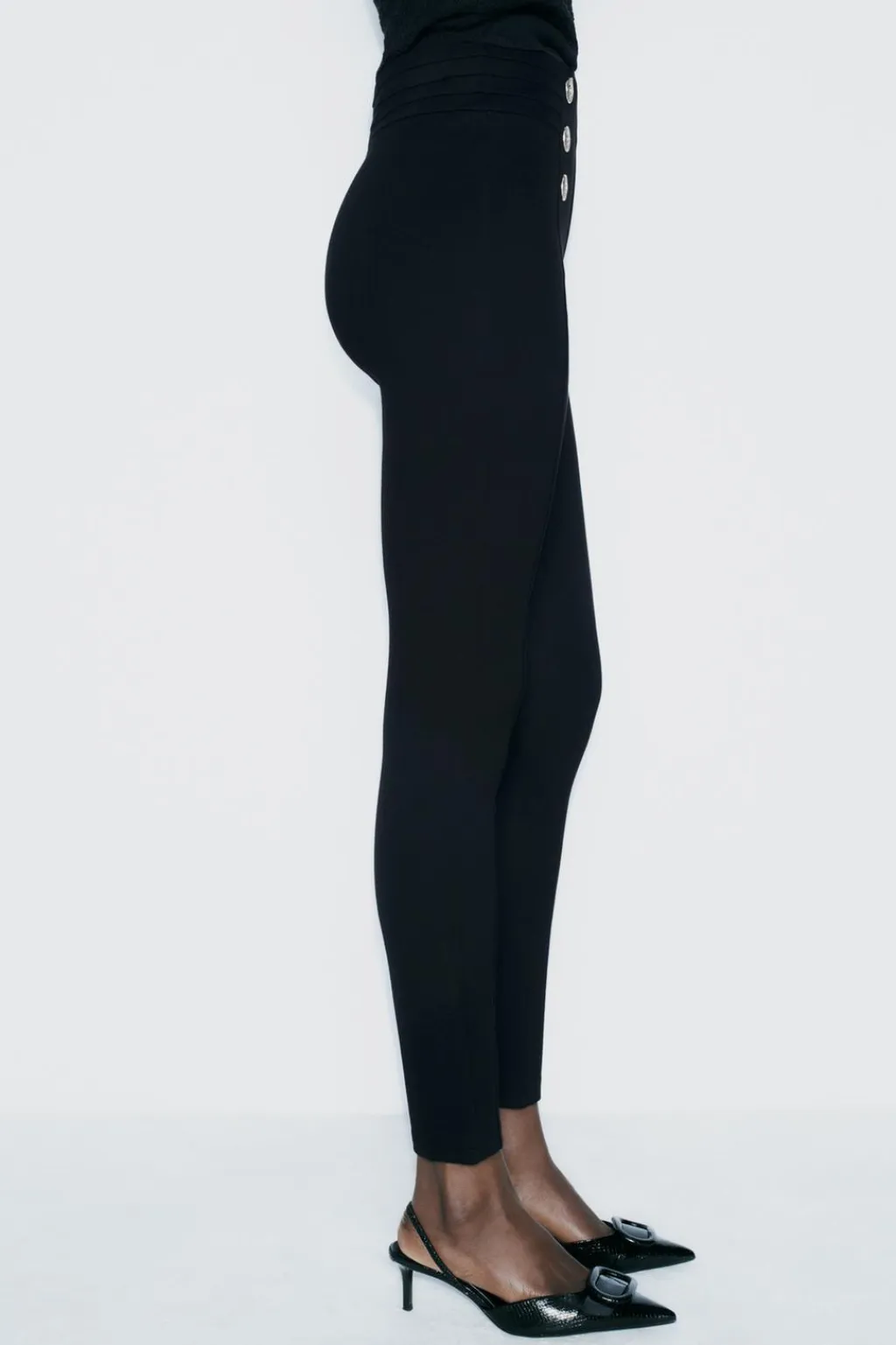 Sale LEGGINGS BOTONES DORADOS Mujer Pantalones