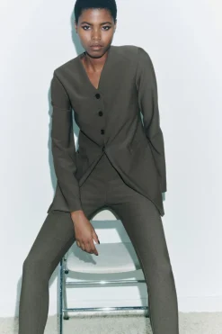 Outlet LEGGINGS CREPE TIRO ALTO Mujer Pantalones