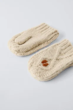 Niños ZARA 1½ - 6 Años·Accesorios|1½ - 6 Años·Accesorios<MANOPLA PUNTO FLORES BORDADAS