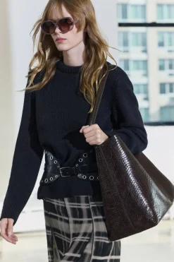 New MAXI SACA RELIEVE PIEL Mujer Bolsos