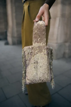 New MINI SACA FLECOS LENTEJUELAS Mujer Bolsos