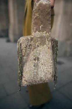 New MINI SACA FLECOS LENTEJUELAS Mujer Bolsos