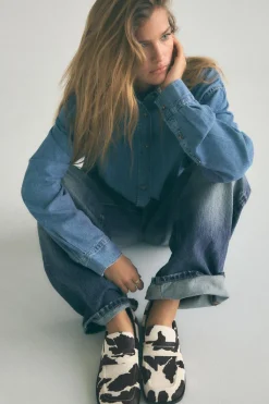 New MOCASÍN ESTAMPADO ANIMAL PIEL Mujer Zapatos