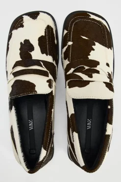 New MOCASÍN ESTAMPADO ANIMAL PIEL Mujer Zapatos