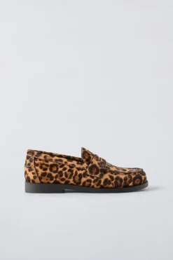 Niños ZARA 6 - 14 Años·Zapatos<MOCASÍN PIEL ANIMAL PRINT