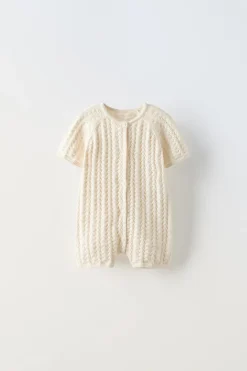 Niños ZARA 0 - 6 Meses·Punto|0 - 6 Meses·Básicos<MONO ALGODÓN SEDA PUNTO CALADOS