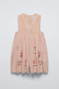 Niños ZARA 6 - 14 Años·Vestidos / Monos<MONO CORTO BORDADOS