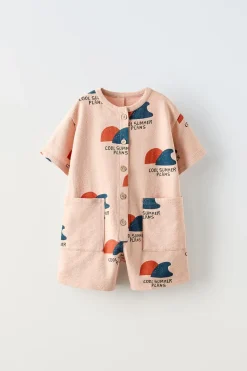 Niños ZARA 1½ - 6 Años·Faldas / Bermudas|1½ - 6 Años·Pantalones / Leggings<MONO CORTO ESTAMPADO