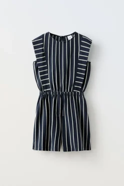 Niños ZARA 6 - 14 Años·Vestidos / Monos<MONO CORTO RAYAS