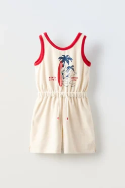 Niños ZARA 6 - 14 Años·Vestidos / Monos|6 - 14 Años·Faldas / Bermudas<MONO CORTO TOALLA STITCH © DISNEY