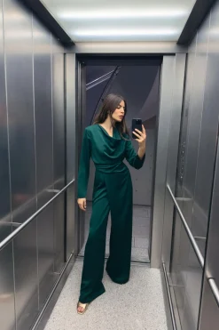 Hot MONO CREPE PLIEGUES CINTURA Mujer Vestidos