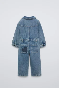 Niños ZARA 1½ - 6 Años·Vestidos / Petos|1½ - 6 Años·Pantalones<MONO DENIM CORAZÓN