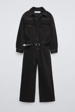 Niños ZARA 6 - 14 Años·Vestidos / Monos<MONO DENIM LARGO