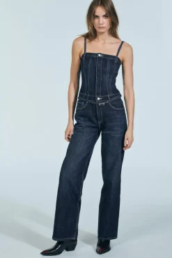 Outlet MONO LARGO DENIM TRF CINTURÓN Mujer Vestidos