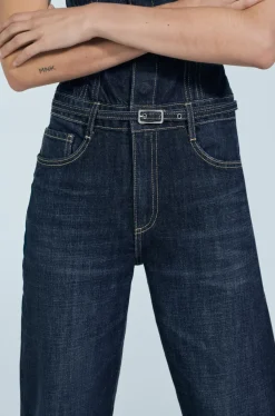 Outlet MONO LARGO DENIM TRF CINTURÓN Mujer Vestidos