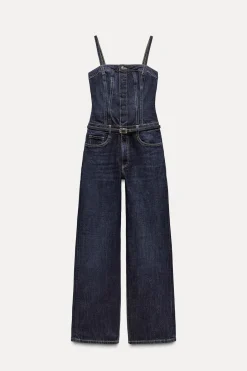 Outlet MONO LARGO DENIM TRF CINTURÓN Mujer Vestidos