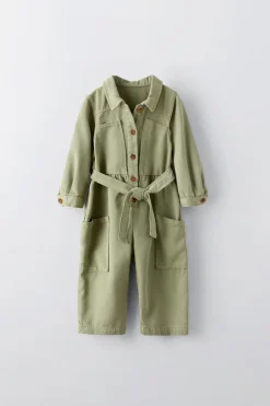 Niños ZARA 1½ - 6 Años·Vestidos / Petos|1½ - 6 Años·Pantalones<MONO LARGO FLUIDO