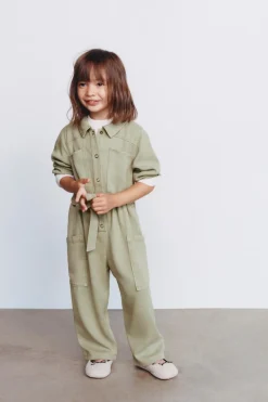 Niños ZARA 1½ - 6 Años·Vestidos / Petos|1½ - 6 Años·Pantalones<MONO LARGO FLUIDO